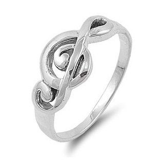 9MM .925 Sterling Silver PLAY MUSIC NOTES Treble Clef Sheet Note Ring Band 4 9: Music Jewelry: Jewelry