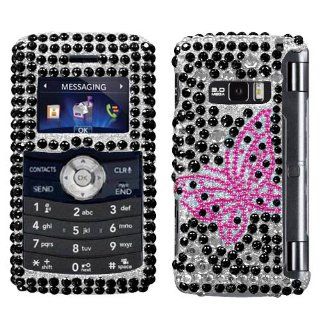 Hard Plastic Snap on Cover Fits LG VX9200 enV3 Vintage Butterfly Full Diamond/Rhinestone Verizon (does NOT fit LG Env2 VX9100) Cell Phones & Accessories