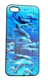 Aunriver Dolphins in Crystal Clear Sea 3D Effect Hard Case Cover for iPhone 5/5S/5C+Secret free gift: Cell Phones & Accessories
