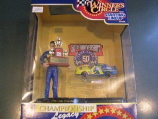 Dale Earnhardt Sr #3 Wrangler Championship Win 1986 Hasbro 4 Inch Tall Action Figure With 1986 NASCAR (Not Winston Due to Toy) Cup Trophy and 1/64 Scale Diecast Car Winners Circle Hard To Find: Toys & Games