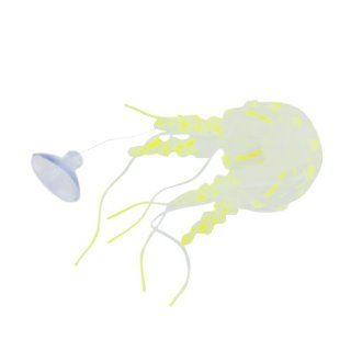 Glowing Effect Artificial Jellyfish for Aquarium Fish Tank Ornament (Yellow) : Aquarium Decor Ornaments : Pet Supplies