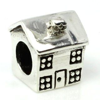 925 Sterling Silver " House " Charm for Pandora Etc. European Story Charm Bracelets: Jewelry
