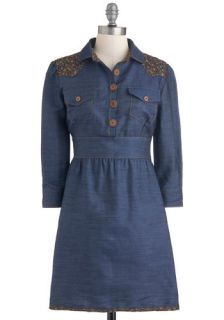 Sewing League Dress in Denim  Mod Retro Vintage Dresses