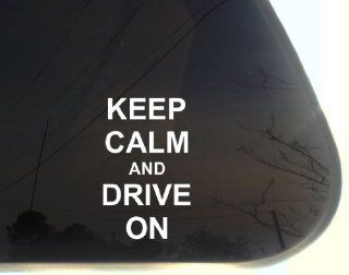 Keep Calm and Drive On   3 1/2" x 5 5/8" funny chive die cut vinyl decal / sticker for window, truck, car, laptop, etc: Automotive