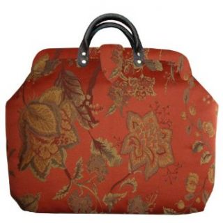 ArtisanStreet's Coral Floral Tapestry Carpet Bag with Matching Shoulder Strap Limited Edition. Use as Overnight Bag or Even as a Briefcase Clothing