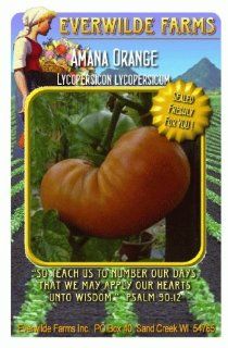 Everwilde Farms   Amana Orange Heirloom Tomato Seeds   Jumbo Seed Packet (50) : Vegetable Plants : Patio, Lawn & Garden