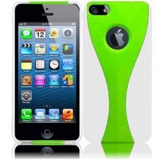 Snap on Rubber Coated Case "The new iPhone" new Apple iPhone 5 6th Generation 5G (AT&T, T Mobile, Sprint, Verizon) White+Neon Green Cup Shape [Doesn't fit iPhone 4/ iPhone 4S]: Cell Phones & Accessories