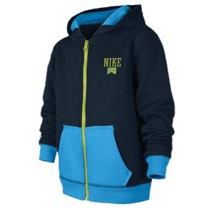 Nike SB Color Blocked Full Zip Hoodie   Boys Grade School   Casual   Clothing   Fortress Green/Bright Cactus