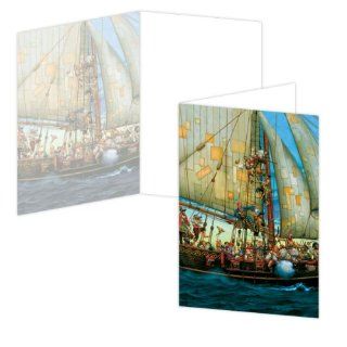 ECOeverywhere Rough Seas Boxed Card Set, 12 Cards and Envelopes, 4 x 6 Inches, Multicolored (bc10771) : Blank Postcards : Office Products