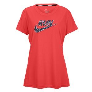 Nike Dri Fit Graphic Running T Shirt   Womens   Running   Clothing   Black/Reflective Silver