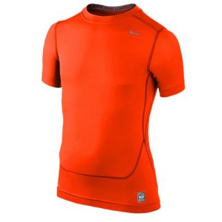 Nike Pro Combat Core Compression S/S Top   Boys Grade School   Training   Clothing   Team Orange/Cool Grey