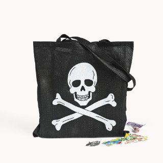 Skull And Crossbones TrickOrTreat Totes (1 dz)   Kitchen Storage And Organization Product Accessories
