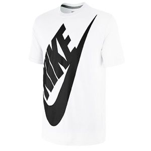 Nike Oversized Futura Outline T Shirt   Mens   Casual   Clothing   White/Dark Grey Heather