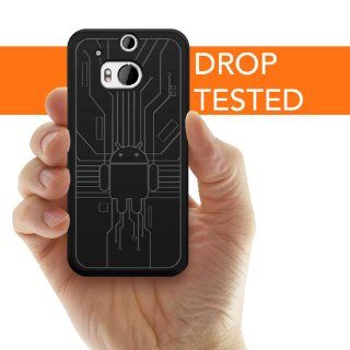 Cruzerlite Bugdroid Circuit TPU Case for the HTC All New One (M8) 2014   Retail Packaging   Black: Cell Phones & Accessories