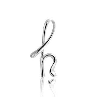 Bling Jewelry Sterling Silver Letter H Script Initial Pendant 18 inches: Jewelry