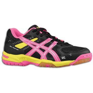 ASICS Gel Rocket 6   Womens   Volleyball   Shoes   Black/Hot Pink/Neon Yellow