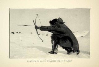 1927 Print Hunting Eskimo Bow Arrow Indigenous Fifth Thule Expedition Fur Native   Original Halftone Print  