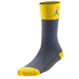 Jordan Elephant Print Crew Socks   Basketball   Accessories   Dark Grey/Varsity Maize/Game Royal