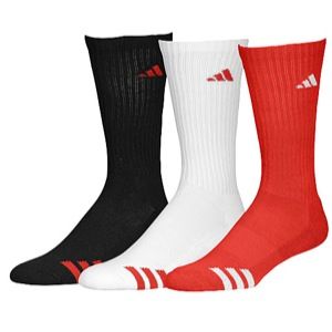 adidas 3 Stripe 3 Pack Crew Socks   Mens   Training   Accessories   University Red/White/Black
