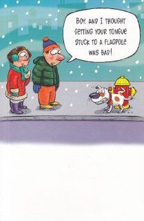 Greeting Card Christmas Humor "Boy, and I Thought Getting Your Tongue Stuck to a Flagpole Was Bad": Health & Personal Care