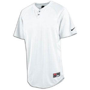 Nike Stock Elite Henley 1.2 S/S Jersey   Mens   Baseball   Clothing   White/Black