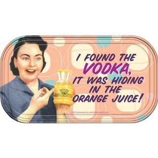 Retro Humor Vodka in Orange Juice Magnetic Mini Tin Sign  Toiletry Bags  Beauty
