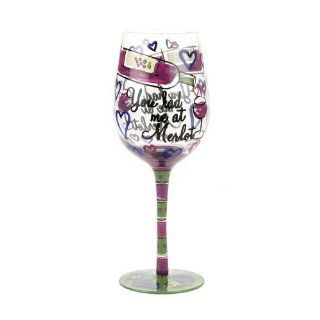 Top Shelf You Had Me At Merlot Wine Glass: Kitchen & Dining