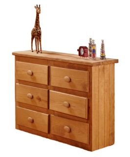 Chelsea Home 6 Drawer Mini Dresser with Optional Mirror   Ginger Stain   Kids Dressers and Chests