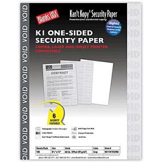 Blanks/USA Kant Kopy 8 1/2 x 11 60 lbs. K1 Security Paper, Void Gray, 100/Pack