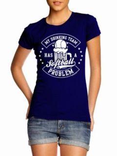 Juniors My Drinking Team Has A Softball Problem Tee Funny Beer Sports Humor: Clothing