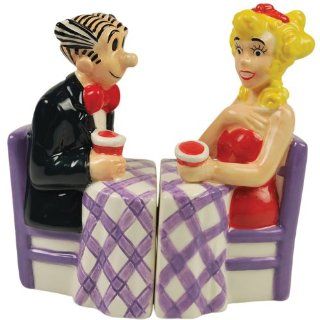 Westland Giftware Blondie Magnetic Blondie and Dagwood at Dinner Table Salt and Pepper Shaker Set, 3 3/4 Inch: Kitchen & Dining