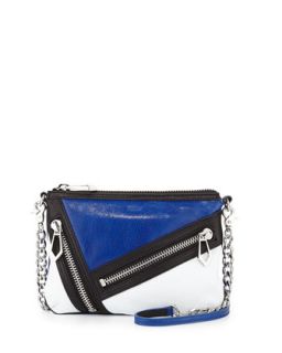 Cruz Colorblock Zip Crossbody Bag, Ultra Violet/White   Botkier