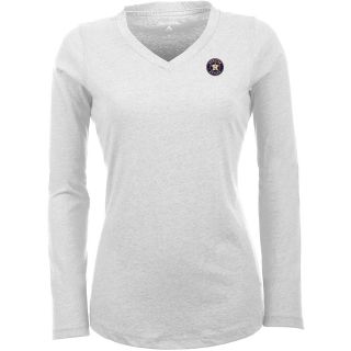 Antigua Houston Astros Womens Flip Long Sleeve V neck T Shirt   Size: Large,
