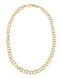 24k Gold Plate Classic Circle Link Necklace, 42L   Stephanie Kantis   Gold