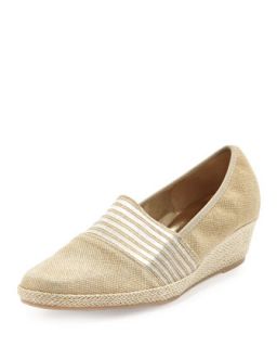 Malina Metallic Slip On Wedge, Panna Gold   Sesto Meucci   Panna gold (38.0B/8.