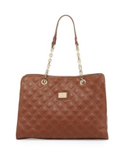 Lucile Quilted Faux Leather Shoulder Bag, Brown   Christian Lacroix