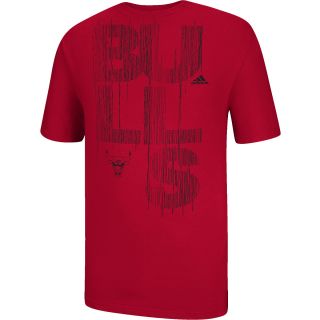 adidas Mens Chicago Bulls Written Out Short Sleeve T Shirt   Size Xl, Red