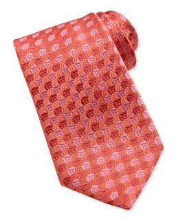 Mens Overlap Circle Silk Tie, Red/Pink   Charvet   Red/Pink