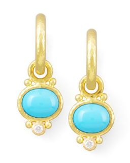Turquoise & Diamond Earring Pendants   Elizabeth Locke   Turquoise/Blue
