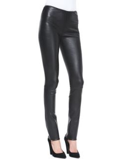 Womens Moto Style Leather Leggings   Cushnie et Ochs   Black (2)