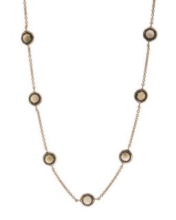 Rose Smoky Quartz Station Necklace, 18L   Ippolita   Rose gold