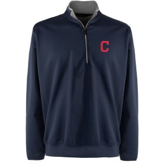 Antigua Cleveland Indians Mens Leader Pullover   Size: Small, Nav/stl (ANT