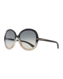 Candice Butterfly Plastic Sunglasses, Pearl/Sand   Tom Ford   Pearl gray/ psand