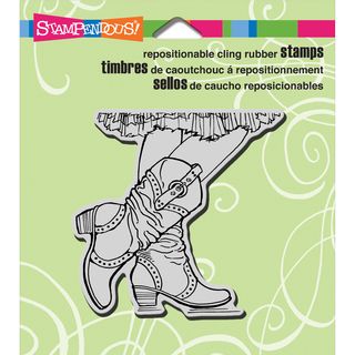 Stampendous Cling Rubber Stamp 3.5inx4in Sheet cowgirl Boots