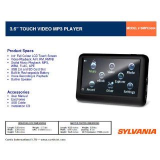 Sylvania SMPK3604 4 GB 3.6 Inch Touch Screen Video MP3/MP4 Player/Media Center with Expandable Memory Slot and Built In Speaker : MP3 Players & Accessories