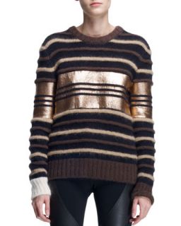 Womens Coated Copper Stripe Sweater   Givenchy   Copper (LARGE)
