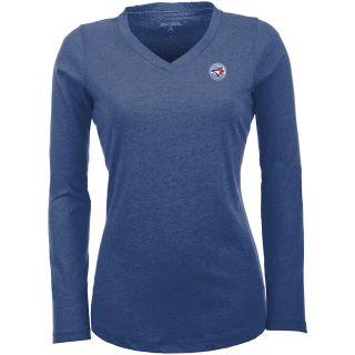 Antigua Toronto Blue Jays Womens Flip Long Sleeve V neck T Shirt   Size: Large,