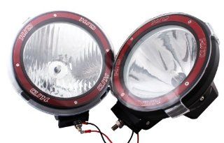Pandamoto Hid Xenon Driving Lights Flood and Spot Beam 55w 4500 Lumen 7 Lnch(on Both Sides of 185mm Wide) Off Road Driving Light Jeep SUV 2pcs Color Red: Automotive