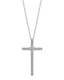 Bedeg Silver Pave Diamond Cross Pendant Necklace   John Hardy   Silver
