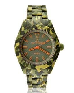 Velvety Camo Silicone Watch, Olive Green   Toy Watch   Olive camo(green)